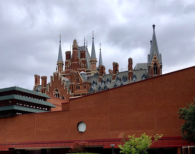 St Pancras Station peers over the wall